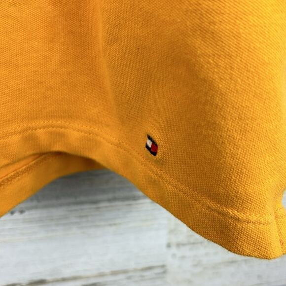 Tommy Hilfiger womens large 3/4 length gold cotton v neck blouse top casual - Picture 4 of 5